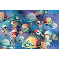 fundal pentru poze smash the cake cu copii astronaut si planete fundal pentru poze smash the cake cu copii astronaut si planete