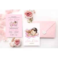 invitatie de botez roz pentru fetite cu copilas roz invitatie de botez roz pentru fetite cu copilas roz
