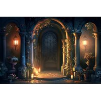 fundal cu usa vintage si coloane antice din piatra pentru sesiuni foto de maternitate sau fotografii deosebite