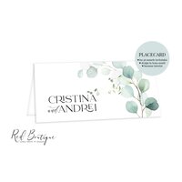 placecard cu frunza de eucalipt placecard cu frunza de eucalipt