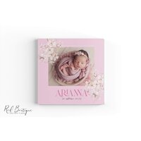 guestbook roz cu poza bebelusului, carte de oaspeti pentru botez guestbook roz cu poza bebelusului, carte de oaspeti pentru botez