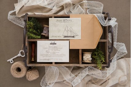 invitatie de nunta pentru tema travel cu vapor si plic kraft vintageinvitatie de nunta pentru tema travel cu vapor si plic kraft vintage