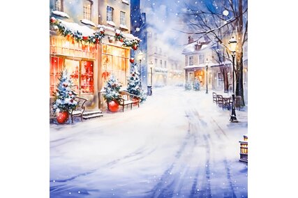 panou foto pentru sedinte de Craciun cu copii trasi pe saniuta