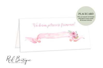 plic pentru bani vintage cu ramura de maslin si anemone roz cu loc pentru nume