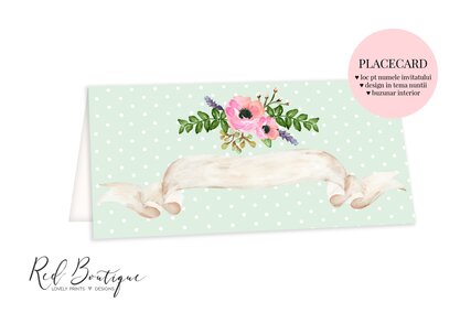 plic pentru bani cu verde si roz cu flori si panglica pentru trecerea numelor invitatilor