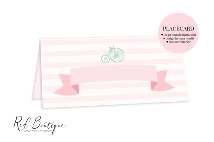 plic pentru bani chic cu bicicleta si dungi alb cu roz