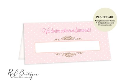 plic pentru nunta roz cu loc pentru nume invitat