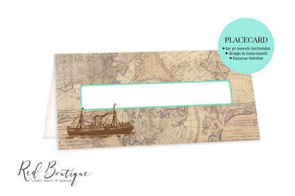 plic vintage pentru dar de nunta cu tema calatorii