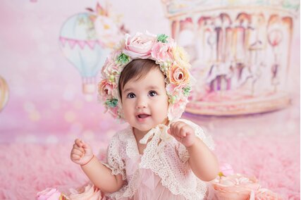 fundal foto cu carusel roz