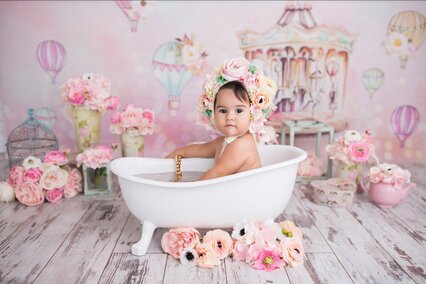 fundal foto cu carusel roz