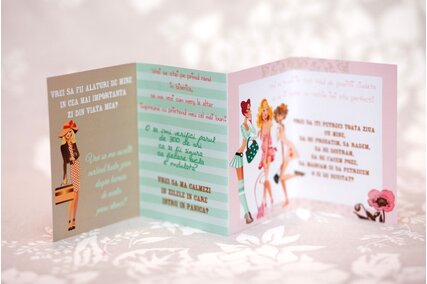 invitatie personalizata cu text amuzant pentru domnisoare de onoare