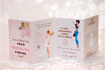 invitatie personalizata cu text amuzant pentru domnisoare de onoare