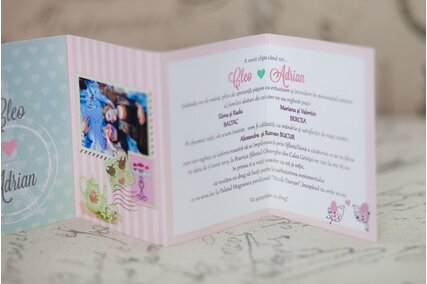 invitatie personalizata cu poza mirilor si paris