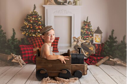 panou foto de craciun cu semineu