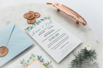 invitatie cu banda de verdeata