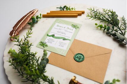 invitatie de nunta verde
