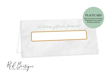 placecard marble cu auriu