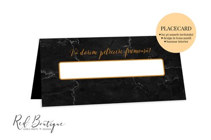 placecard black marble