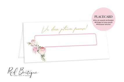 placecard cu nume elegant