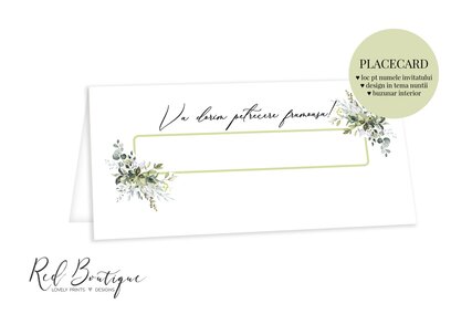 placecard elegant minimal cu verdeata