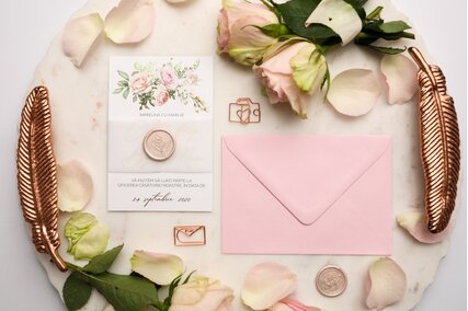 invitatie cu banda de calc si sigiliu