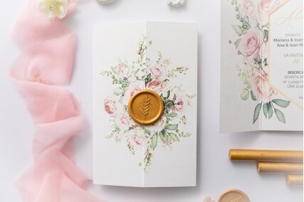 invitatii de nunta eleganta cu sigiliu
