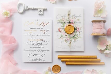 invitatie cu invelis de calc