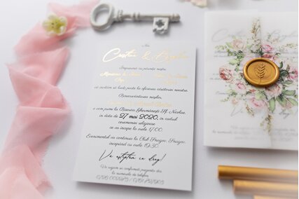 invitatie cu print folio
