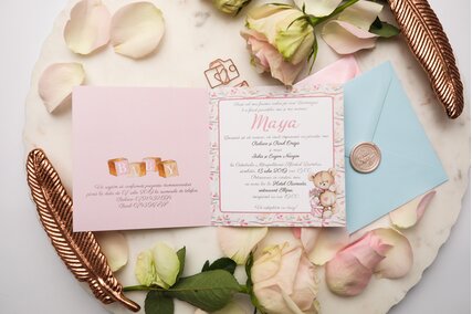 invitatii pentru botez fetita cu ursuleti