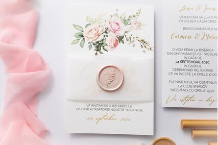 invitatie cu calc si sigiliu