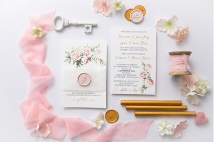 invitatie eleganta cu flori