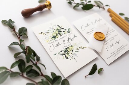 invitatie moderna cu verdeata