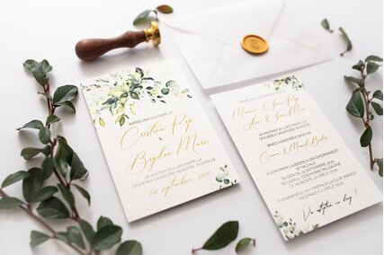 invitatie greenery