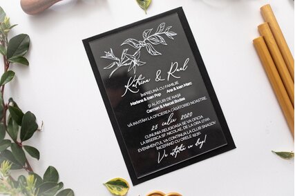 invitatie de nunta pe plexiglas