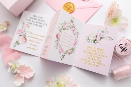 invitatie domnisoara de onoare roz