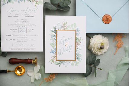 invitatie de nunta greenery
