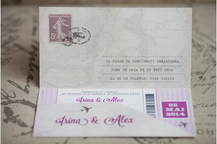 invitatie bilet de calatorie