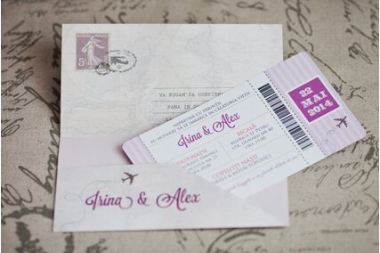 invitatie nunta avion