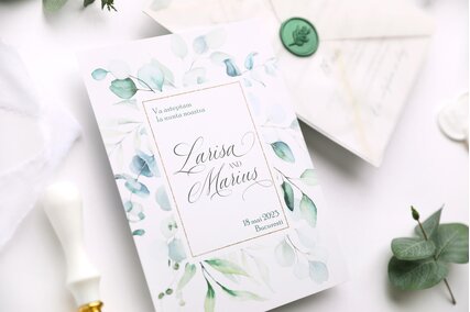 invitatie de nunta cu verdeata