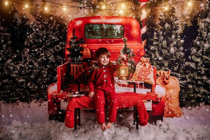 masina rosie de craciun