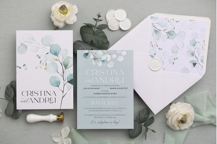 invitatii cu plic cu liner si sigiliu