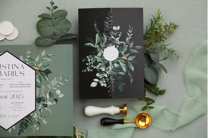 invitatie nunta neagra