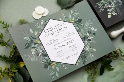 invitatii de nunta geometrice