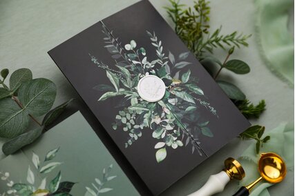 invitatii de nunta negre cu sigiliu