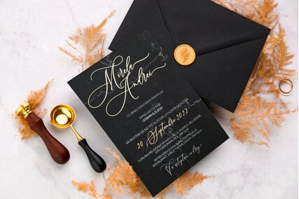 invitatii nunta negre