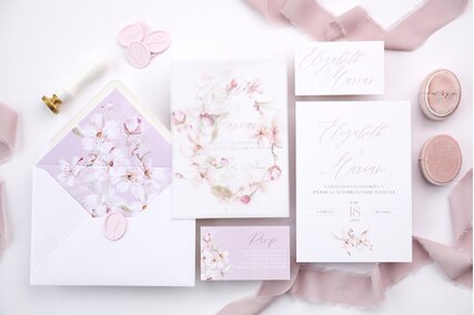 invitatii cu flori roz