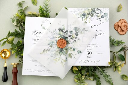 invitatie cu calc si sigiliu de ceara