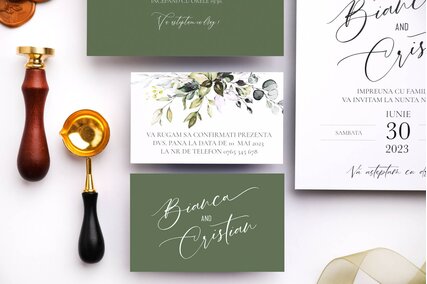 card rsvp pentru invitatie de nunta