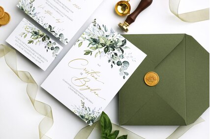 invitatie cu plic verde manual
