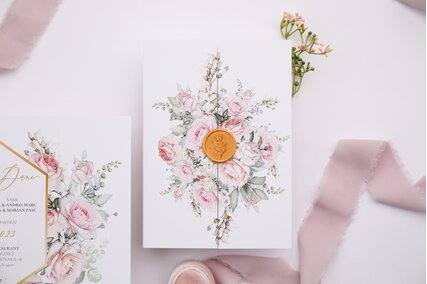 invitatie de nunta cu sigiliu de ceara